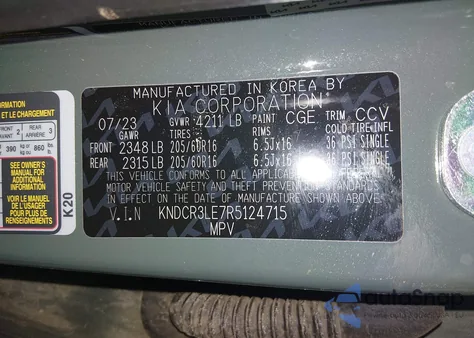 2024 Kia Niro Ex z USA, uszkodzony, nr VIN KNDCR3LE7R5124715